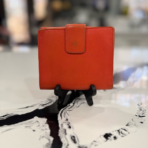 ✨ Vintage Gucci Bamboo Bar Wallet Burnt Orange Leather Bifold Italy - Picture 3 of 16